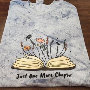 Graphic Tee - Blue with Floral Design